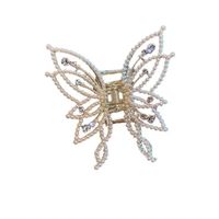 Princesa Mariposa Aleación Embutido Perlas Artificiales Diamantes De Imitación Garras De Pelo 1 Pieza main image 4