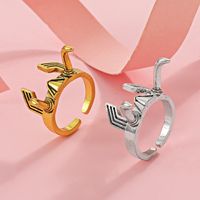 Vintage Style Horns Alloy Plating 14k Gold Plated Unisex Open Ring main image 1