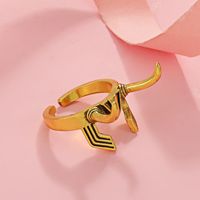 Vintage Style Horns Alloy Plating 14k Gold Plated Unisex Open Ring main image 4