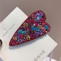 Fashion Heart Shape Rhinestone Inlay Rhinestones Hair Clip 1 Piece sku image 1