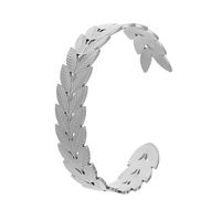 1 Piece Simple Style Square Leaves Heart Shape Titanium Steel Plating Hollow Out Bangle sku image 16