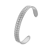 1 Piece Simple Style Square Leaves Heart Shape Titanium Steel Plating Hollow Out Bangle sku image 14