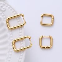 1 Pair Casual Classic Style Commute Hexagon Quadrilateral Circle Stainless Steel Plating Metal Earrings main image 3