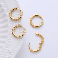1 Pair Casual Classic Style Commute Hexagon Quadrilateral Circle Stainless Steel Plating Metal Earrings main image 6
