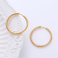 1 Pair Casual Classic Style Commute Hexagon Quadrilateral Circle Stainless Steel Plating Metal Earrings sku image 2