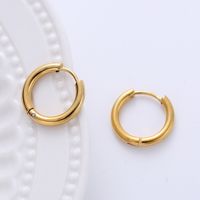 1 Pair Casual Classic Style Commute Hexagon Quadrilateral Circle Stainless Steel Plating Metal Earrings sku image 5