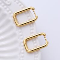 1 Pair Casual Classic Style Commute Hexagon Quadrilateral Circle Stainless Steel Plating Metal Earrings sku image 4
