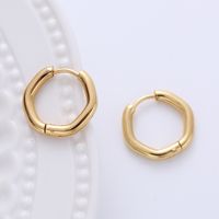 1 Pair Casual Classic Style Commute Hexagon Quadrilateral Circle Stainless Steel Plating Metal Earrings sku image 6