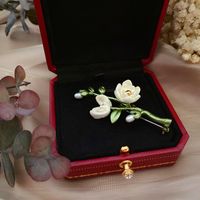 Elegant Flower Alloy Enamel Pearl Women's Brooches main image 6