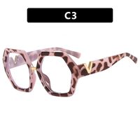 Hip-hop Rainbow Leopard Ac Polygon Full Frame Optical Glasses sku image 3