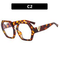 Hip-hop Rainbow Leopard Ac Polygon Full Frame Optical Glasses sku image 2