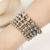 1 Piece Simple Style Circle Stainless Steel Beaded Plating Bracelets main image 3