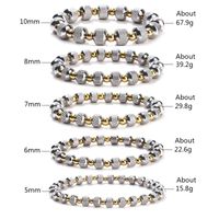 1 Piece Simple Style Circle Stainless Steel Beaded Plating Bracelets main image 2