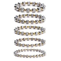 1 Piece Simple Style Circle Stainless Steel Beaded Plating Bracelets main image 6
