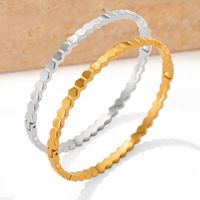 Simple Style Hexagon Stainless Steel Plating Bangle main image 1