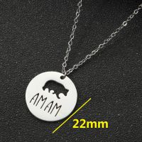 201 Stainless Steel MAMA Simple Style Irregular Plating Hollow Out Letter Bear Pendant Necklace main image 3