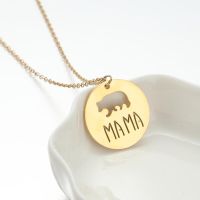 201 Stainless Steel MAMA Simple Style Irregular Plating Hollow Out Letter Bear Pendant Necklace sku image 2