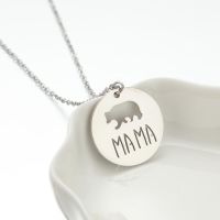 201 Stainless Steel MAMA Simple Style Irregular Plating Hollow Out Letter Bear Pendant Necklace sku image 1