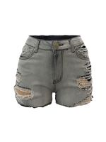 Women's Street Casual Solid Color Shorts Washed Jeans sku image 2