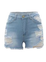 Women's Street Casual Solid Color Shorts Washed Jeans sku image 7