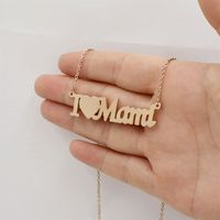 1 Pièce Mama Lettre Forme De Cœur Acier Au Titane Placage Collier sku image 3