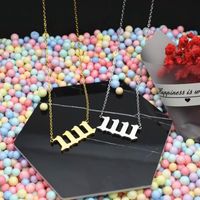 1 Piece Simple Style Number Titanium Steel Plating Necklace main image 4