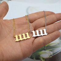 1 Piece Simple Style Number Titanium Steel Plating Necklace main image 1