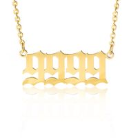 1 Piece Simple Style Number Titanium Steel Plating Necklace main image 3