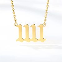 1 Piece Simple Style Number Titanium Steel Plating Necklace main image 2