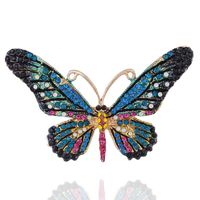 Retro Insect Flower Butterfly Alloy Inlay Artificial Gemstones Women's Brooches main image 4
