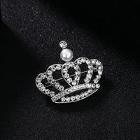 Style Simple Couronne Alliage Strass Zircon Femmes Broches main image 2