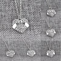 Fashion Mama Heart Shape Alloy Inlay Rhinestones Unisex Pendant Necklace main image 4