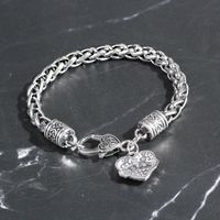 1 Piece Fashion Heart Shape Alloy Inlay Zircon Unisex Bracelets main image 3