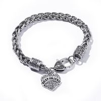 1 Pieza Moda Forma De Corazón Aleación Embutido Circón Unisexo Pulsera sku image 1