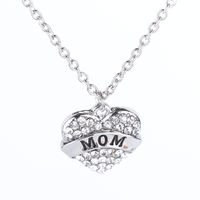 Fashion Mama Heart Shape Alloy Inlay Rhinestones Unisex Pendant Necklace sku image 10