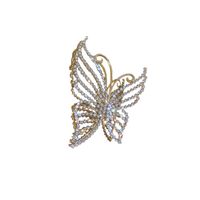Frau Mode Schmetterling Bogenknoten Legierung Überzug Künstliche Perlen Strasssteine Haarkrallen main image 2