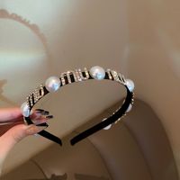 Fashion Geometric Cloth Inlay Artificial Pearls Hair Band sku image 14