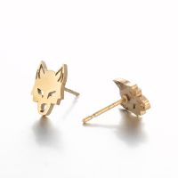 1 Pair Punk Wolf Stainless Steel Ear Studs main image 5