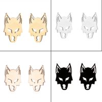1 Pair Punk Wolf Stainless Steel Ear Studs main image 1