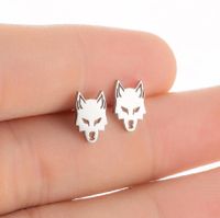 1 Pair Punk Wolf Stainless Steel Ear Studs main image 2