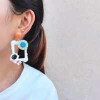 1 Pair Simple Style Astronaut Patchwork Arylic Earrings main image 5