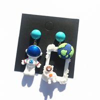 1 Paire Style Simple Astronaute Patchwork Arylique Des Boucles D'oreilles sku image 1