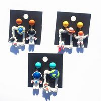 1 Pair Simple Style Astronaut Patchwork Arylic Earrings main image 4