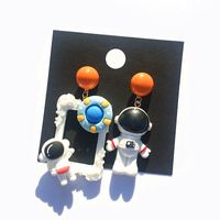 1 Pair Simple Style Astronaut Patchwork Arylic Earrings sku image 2