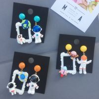 1 Paire Style Simple Astronaute Patchwork Arylique Des Boucles D'oreilles main image 1