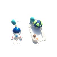 1 Pair Simple Style Astronaut Patchwork Arylic Earrings main image 2