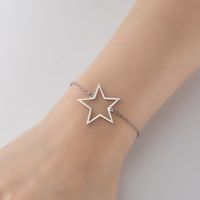 Stainless Steel Fashion Plating Leaf Star Bracelets sku image 4