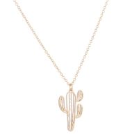Stainless Steel Fashion Plating Cactus Pendant Necklace main image 4