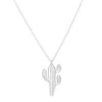 Stainless Steel Fashion Plating Cactus Pendant Necklace main image 2