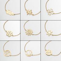 Stainless Steel Simple Style Plating Leaf Ball Bracelets main image 1